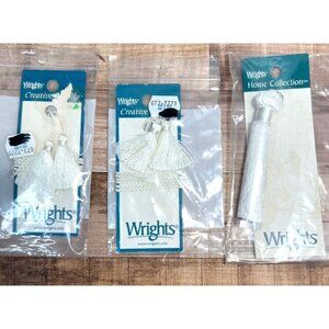 Wrights Decorative White Tassel Set - 3 Pieces